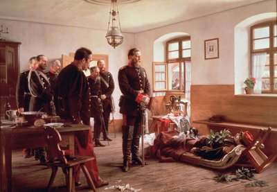 Crown Prince Frederick by the Corpse of General Douay at the Battle of Wissembourg, 1870 by Anton Alexander von Werner